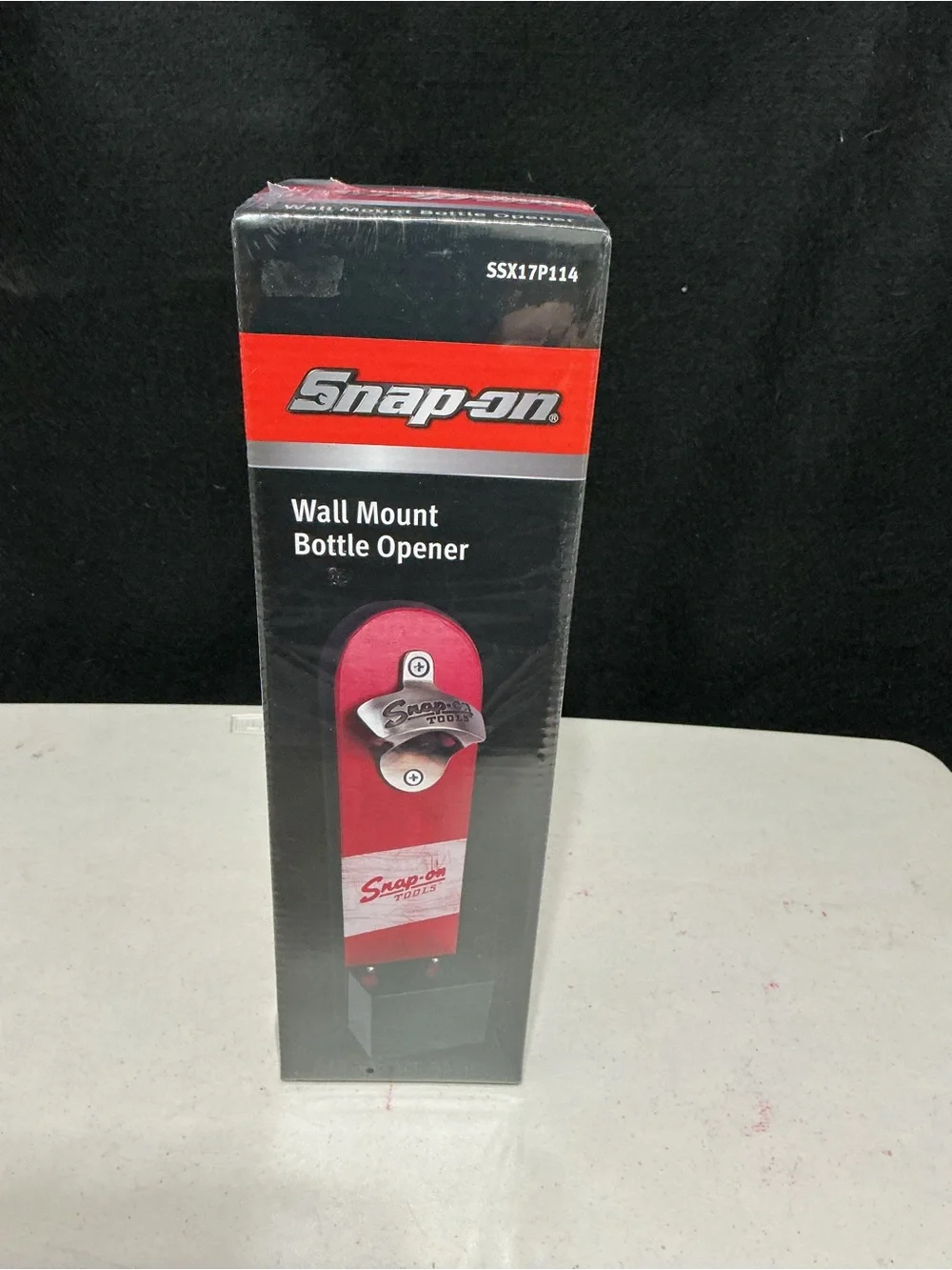 Snap Wall Mount Bottle Opener - Red and Black, New